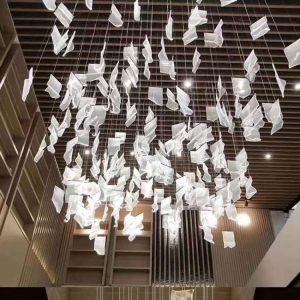 Acrylic Book-Page Hanging Ornament for Bookstores & Lobbies — Each piece: 18 × 30 cm.
