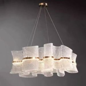 Cream-style acrylic ring chandelier — Diameter Ø80cm