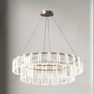 Cream-style acrylic ring chandelier — Diameter Ø120cm