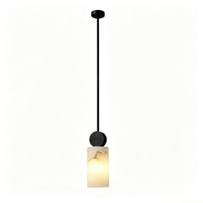 Alabaster Cube Pendant — Slim Rod Hanging Light for Bedside & Bar - Image 6