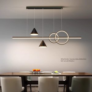 Brass Linear Chandelier — for Kitchen Island & Dining — view 1