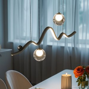 Brass Linear Pendant Light — for Kitchen Island & Dining — view 1