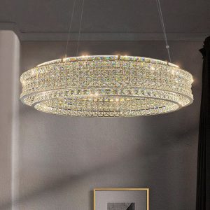 Crystal Hanging Chandelier — Adjustable Hanging Light for Bars — view 1