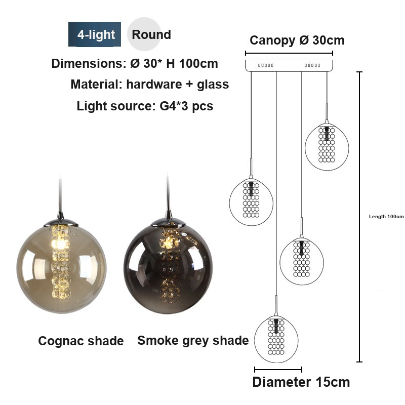 Glass Hanging Pendant Light — for Dining & Retail — view 7