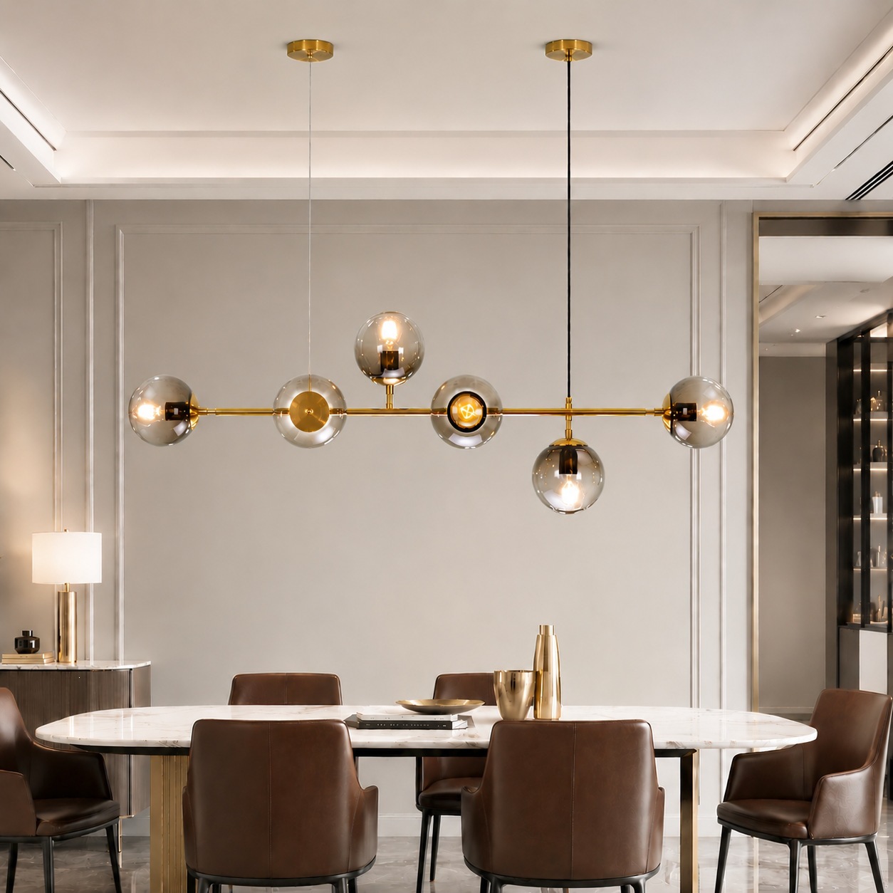 Gold Hanging Chandelier — for Dining & Retail — view 1