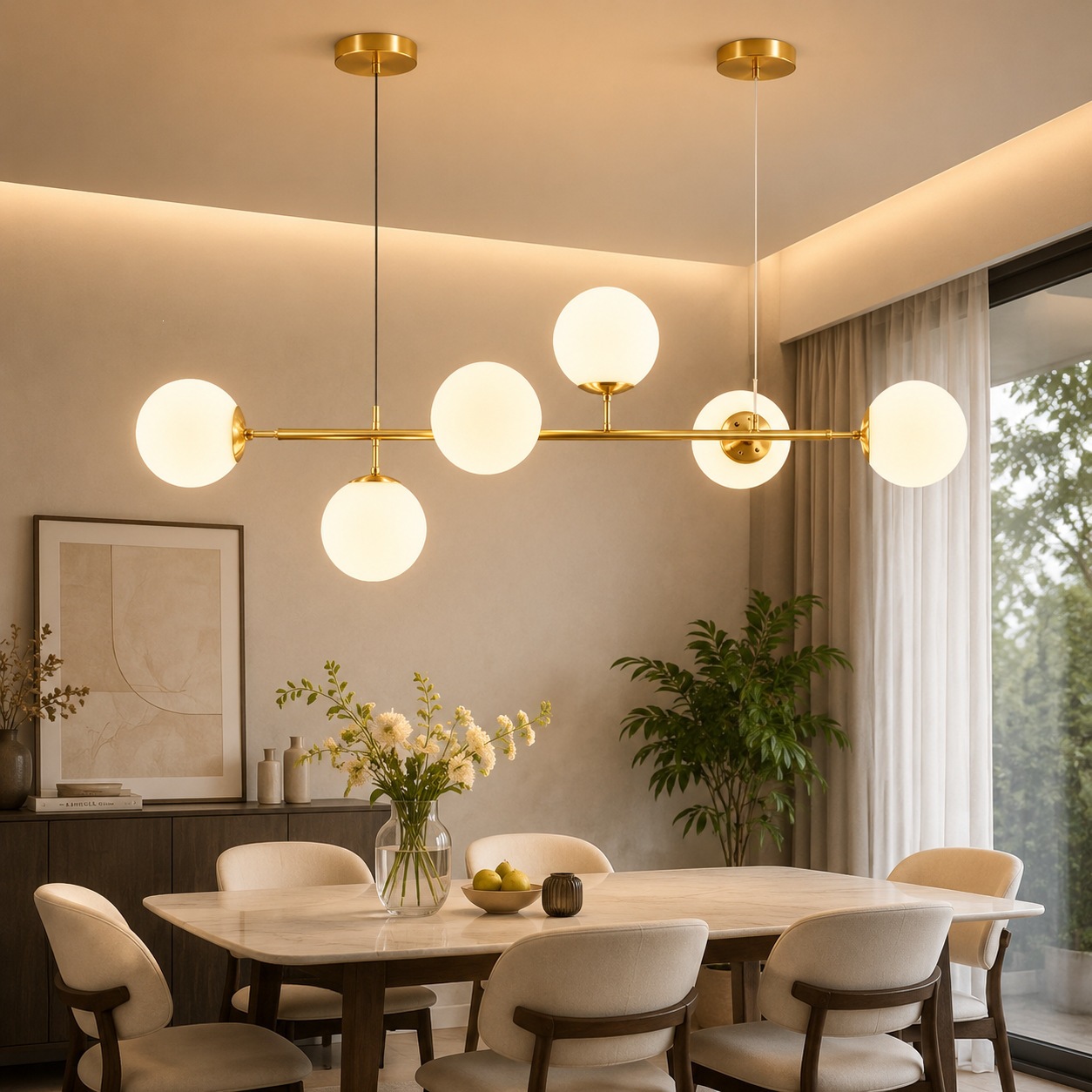 Gold Hanging Chandelier — for Dining & Retail — view 2