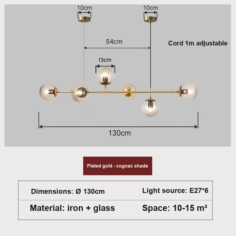 Gold Hanging Chandelier — for Dining & Retail — view 6