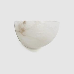 Half-Bowl Alabaster Wall Sconce — Soft Glow Light for Bedrooms & Corridors