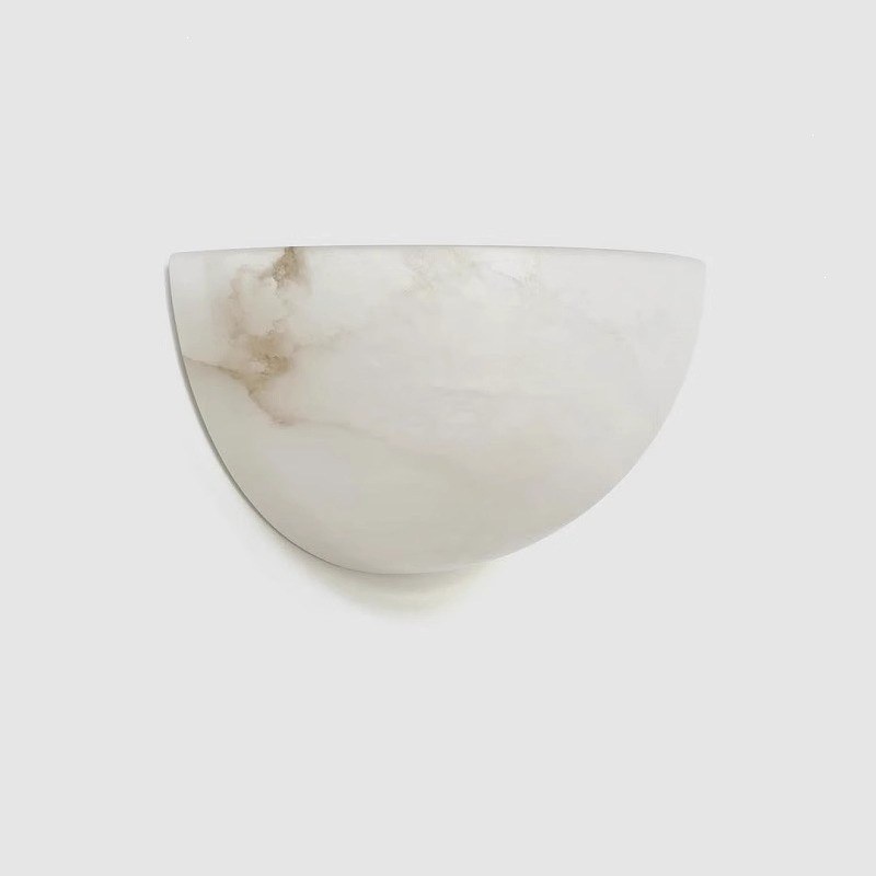 Half-Bowl Alabaster Wall Sconce — Soft Glow Light for Bedrooms & Corridors