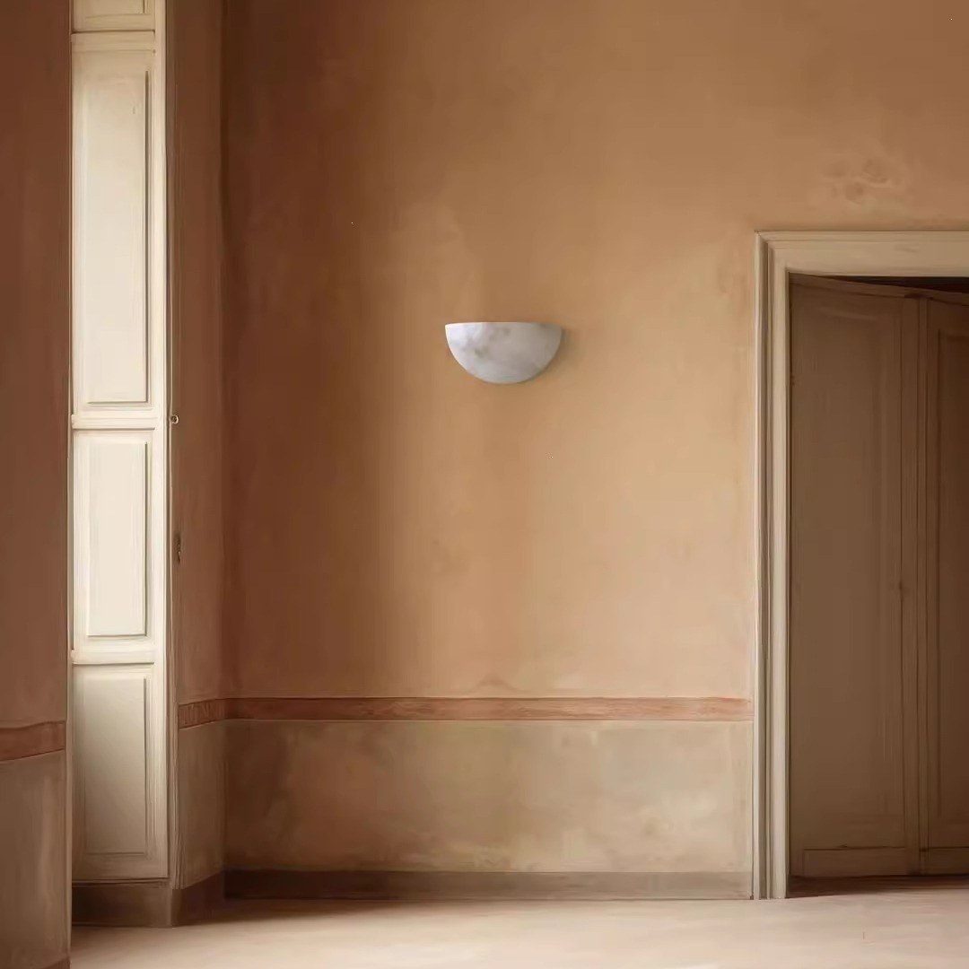 Half-Bowl Alabaster Wall Sconce — Soft Glow Light for Bedrooms & Corridors - Image 6