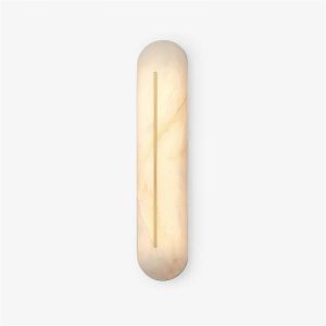 Slim Alabaster Wall Sconce — Vertical Capsule Light for Hotel Corridors