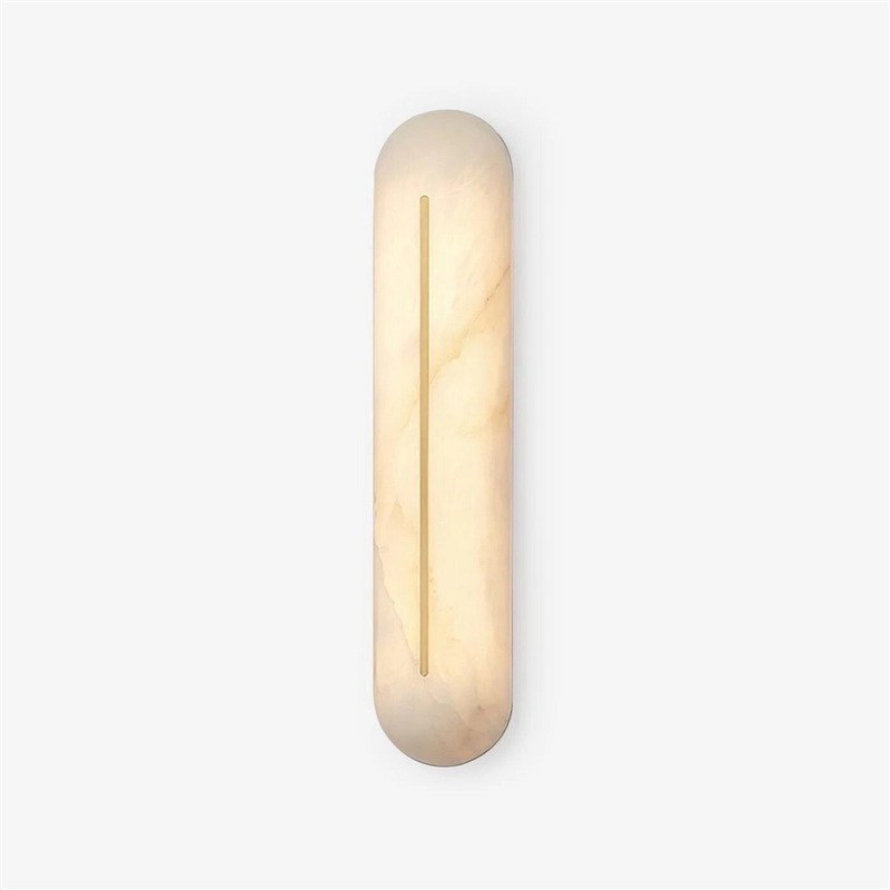 Slim Alabaster Wall Sconce — Vertical Capsule Light for Hotel Corridors