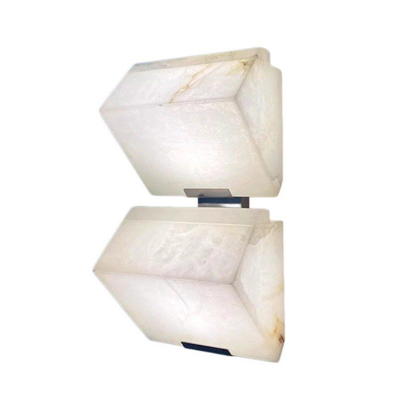 Stacked Alabaster Cube Wall Sconce — Sculptural Corridor & Feature Wall Light - Image 6