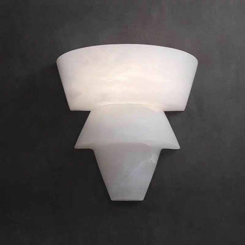 Three-Tier Alabaster Bowl Sconce — Sculptural Brass Wall Light for Lobbies - Image 5