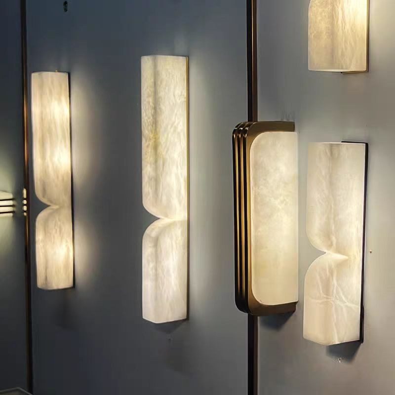 Three-Tier Alabaster Bowl Sconce — Sculptural Brass Wall Light for Lobbies - Image 6