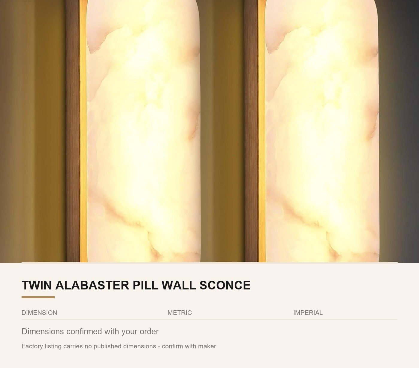 Twin Alabaster Pill Wall Sconce — Double Shade Light for Guest Rooms — dimensions in mm and inches