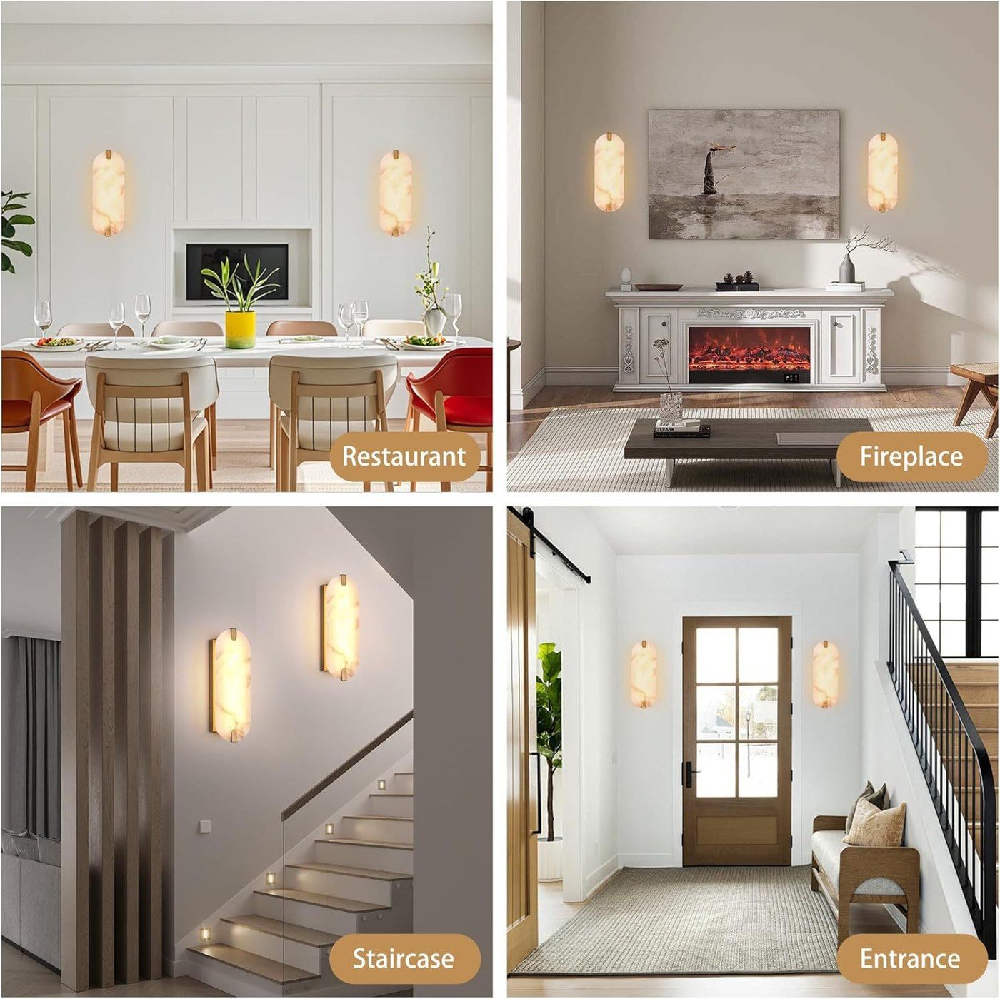 Twin Alabaster Pill Wall Sconce — Double Shade Light for Guest Rooms - Image 5