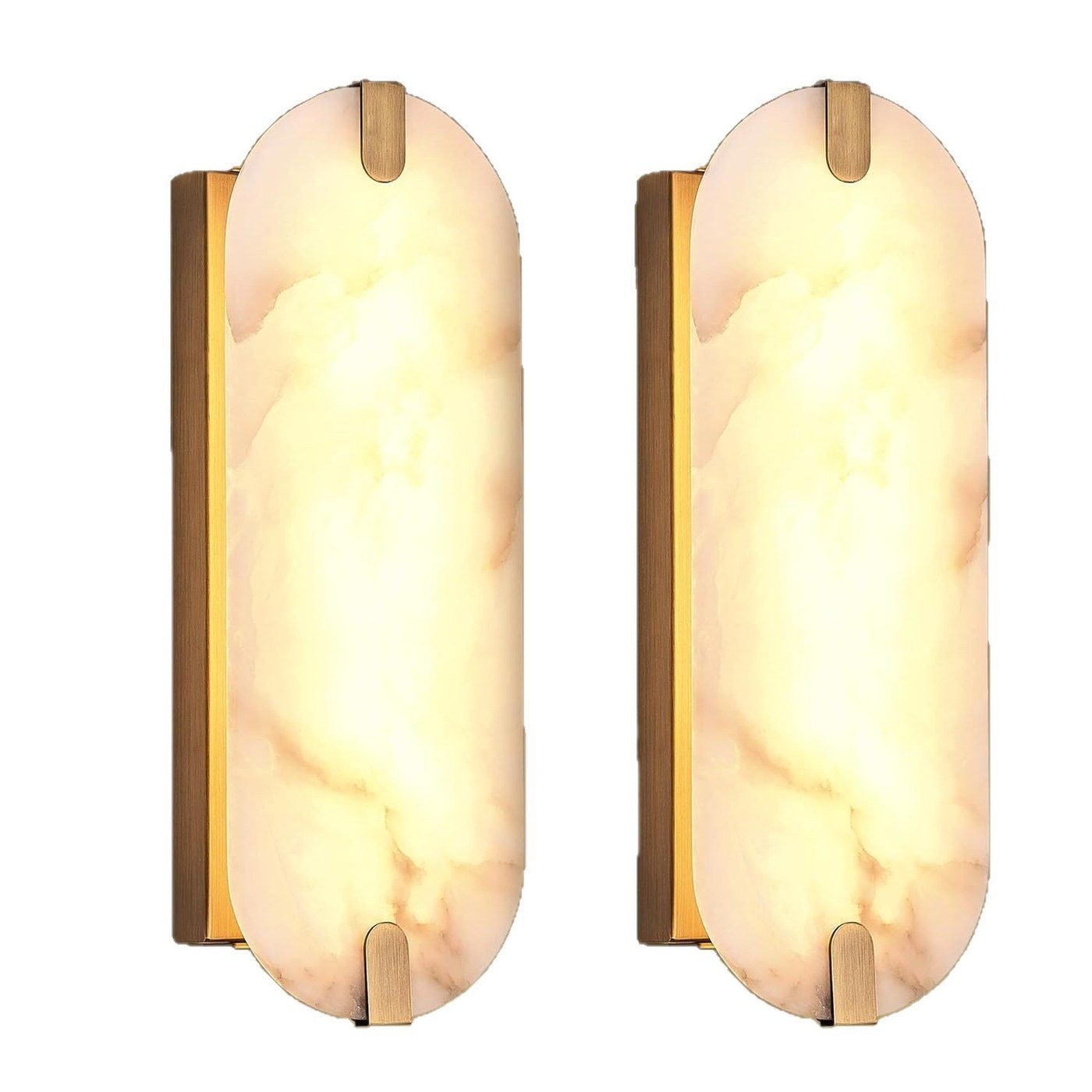 Twin Alabaster Pill Wall Sconce — Double Shade Light for Guest Rooms - Image 6