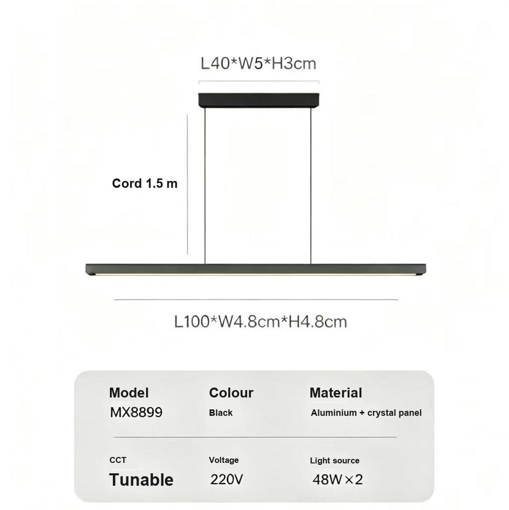 Wood Linear Pendant Light — Linear Suspension for Dining — view 6