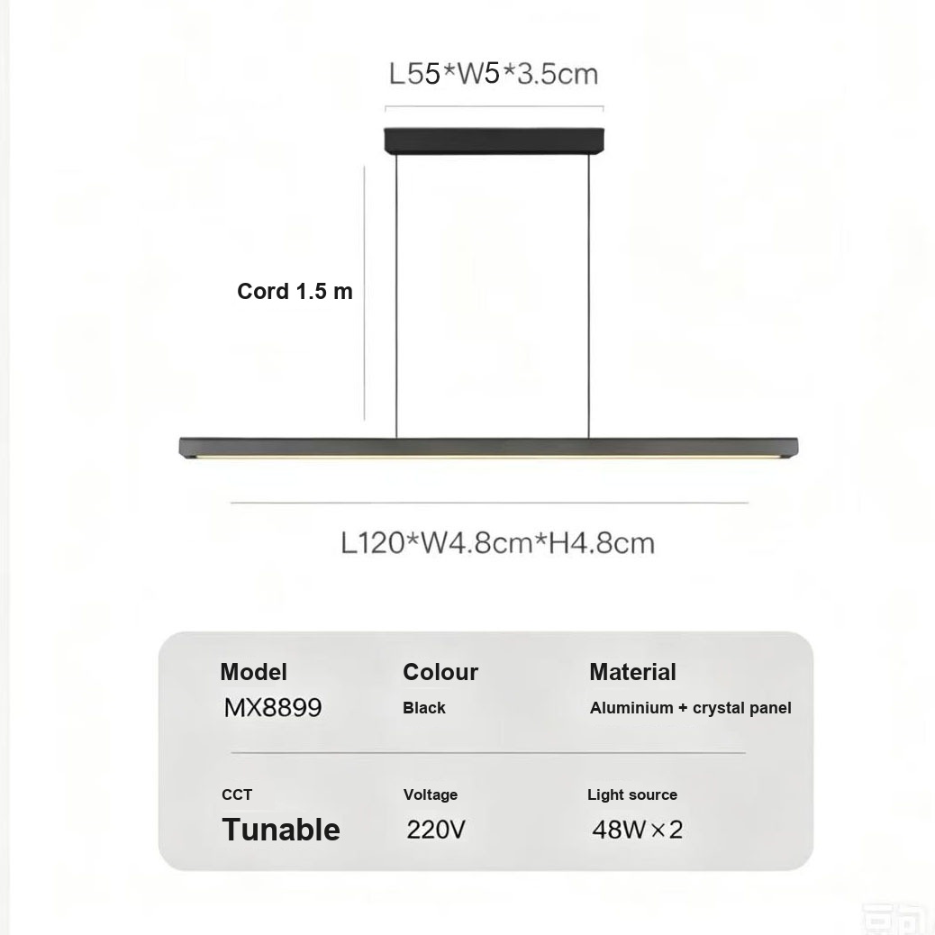 Wood Linear Pendant Light — Linear Suspension for Dining — view 7
