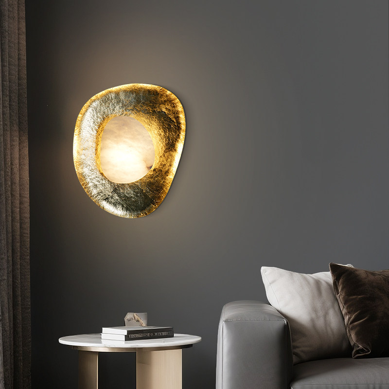 Alabaster Vanity Wall Light with Metal Frame - Image 6