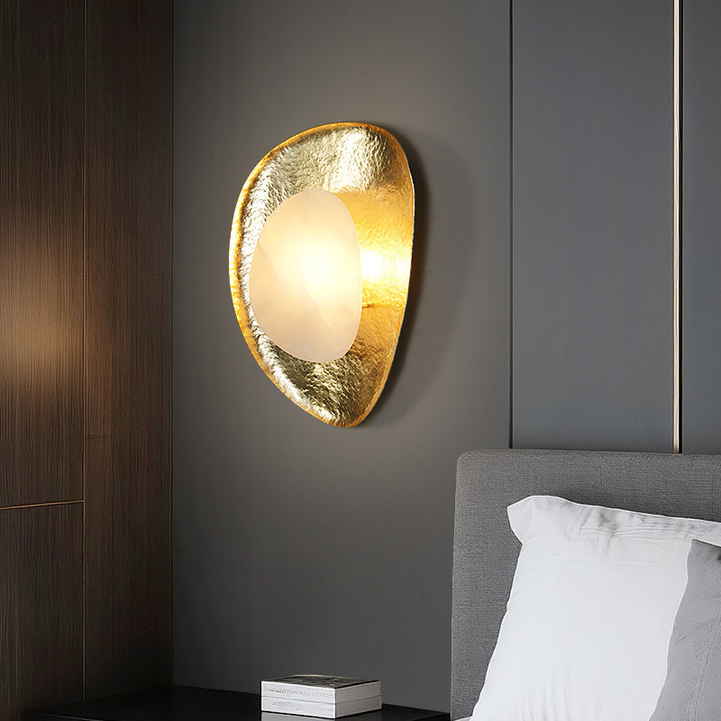 Alabaster Vanity Wall Light with Metal Frame - Image 5