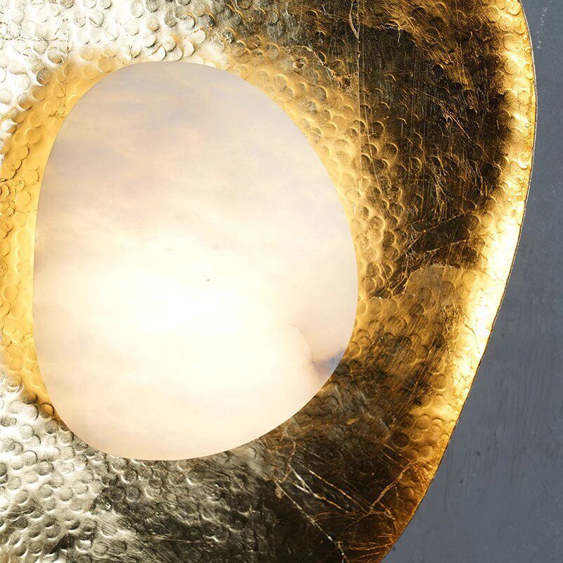 Alabaster Vanity Wall Light with Metal Frame - Image 2