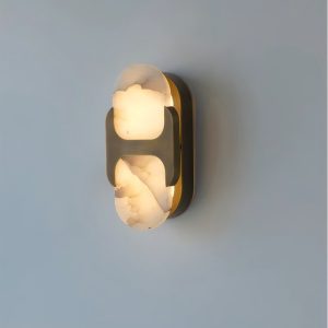 Brushed Antique Alabaster Vanity Wall Light