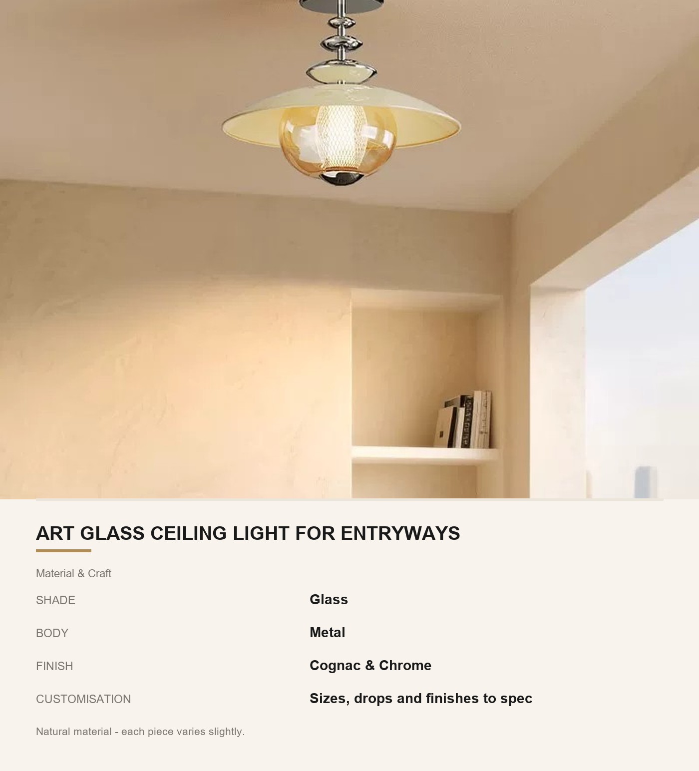 Art Glass Ceiling Light for Entryways - Image 5