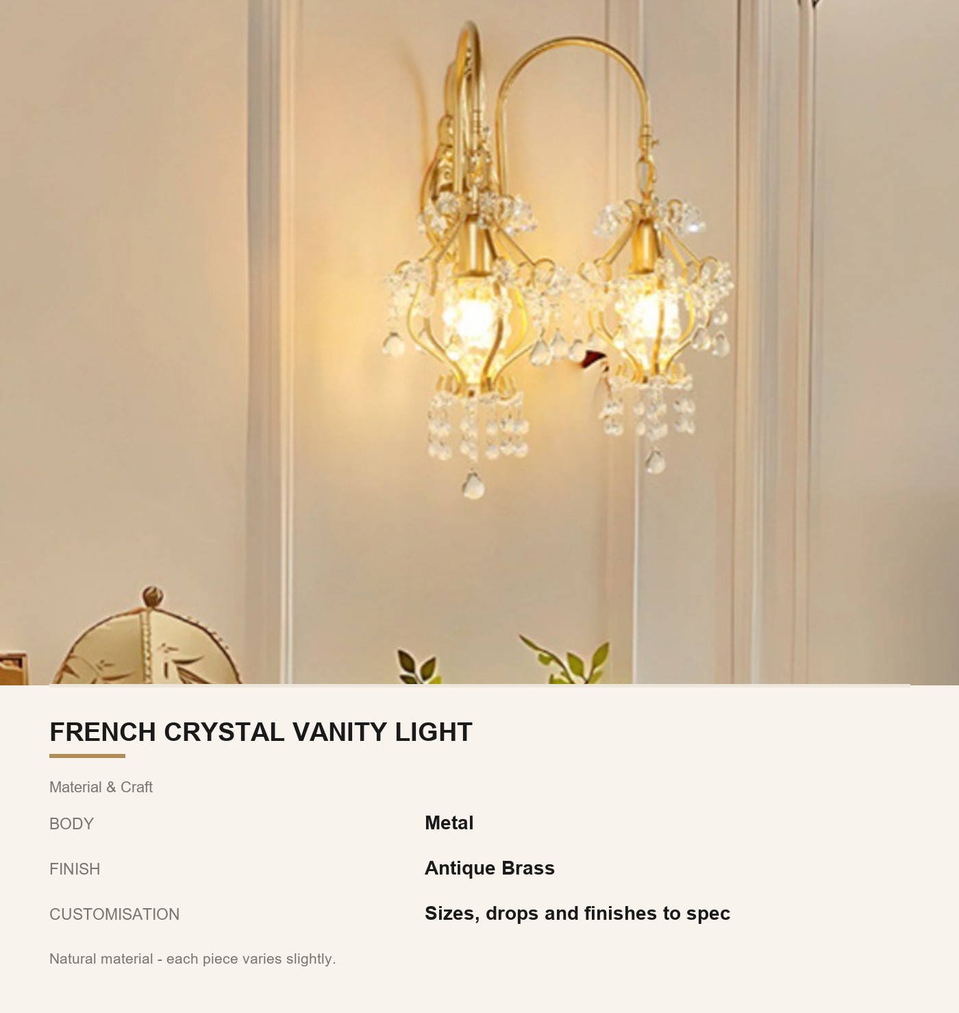 French Crystal Vanity Light - Image 6