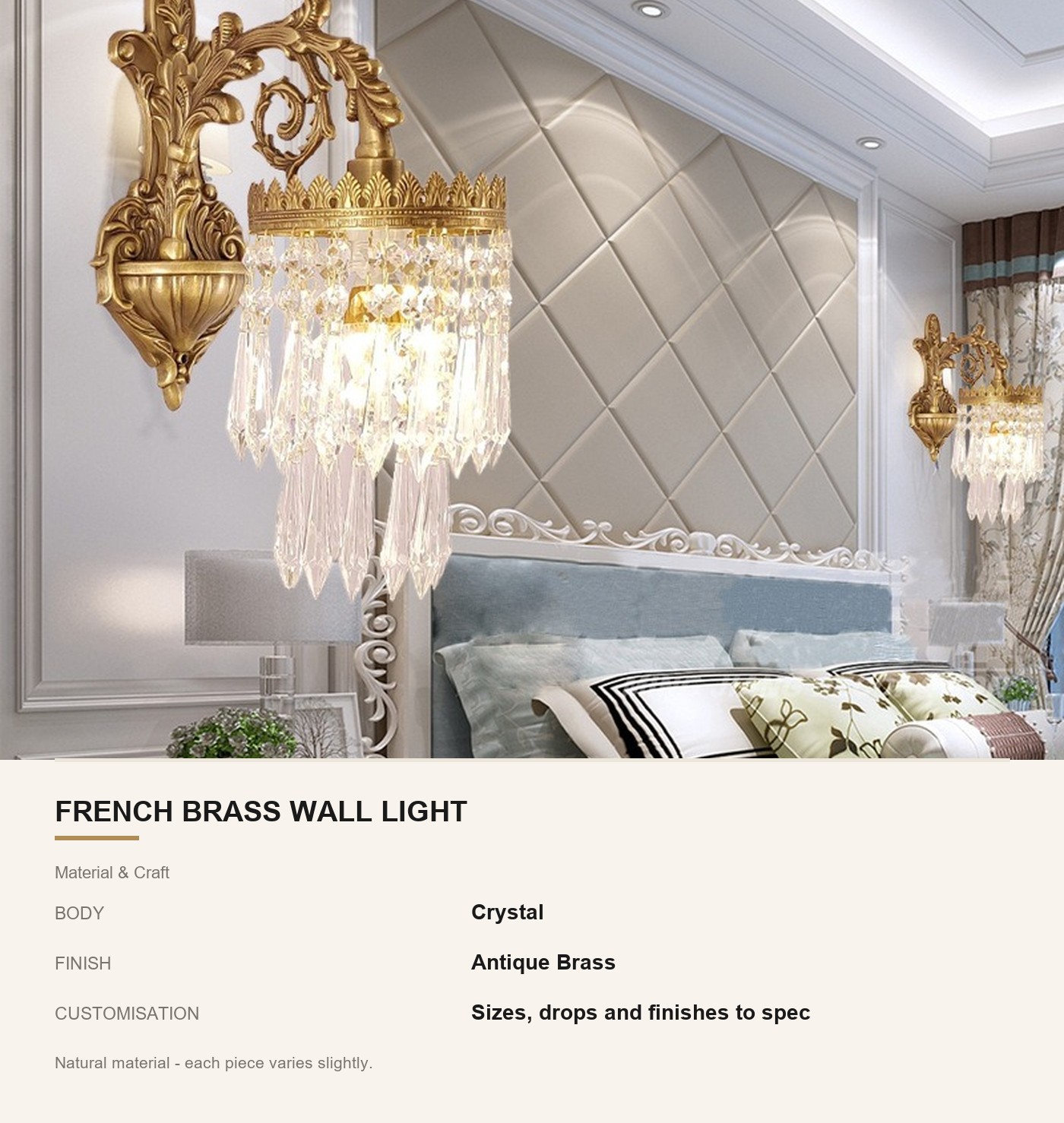 French Brass Wall Light - Image 6