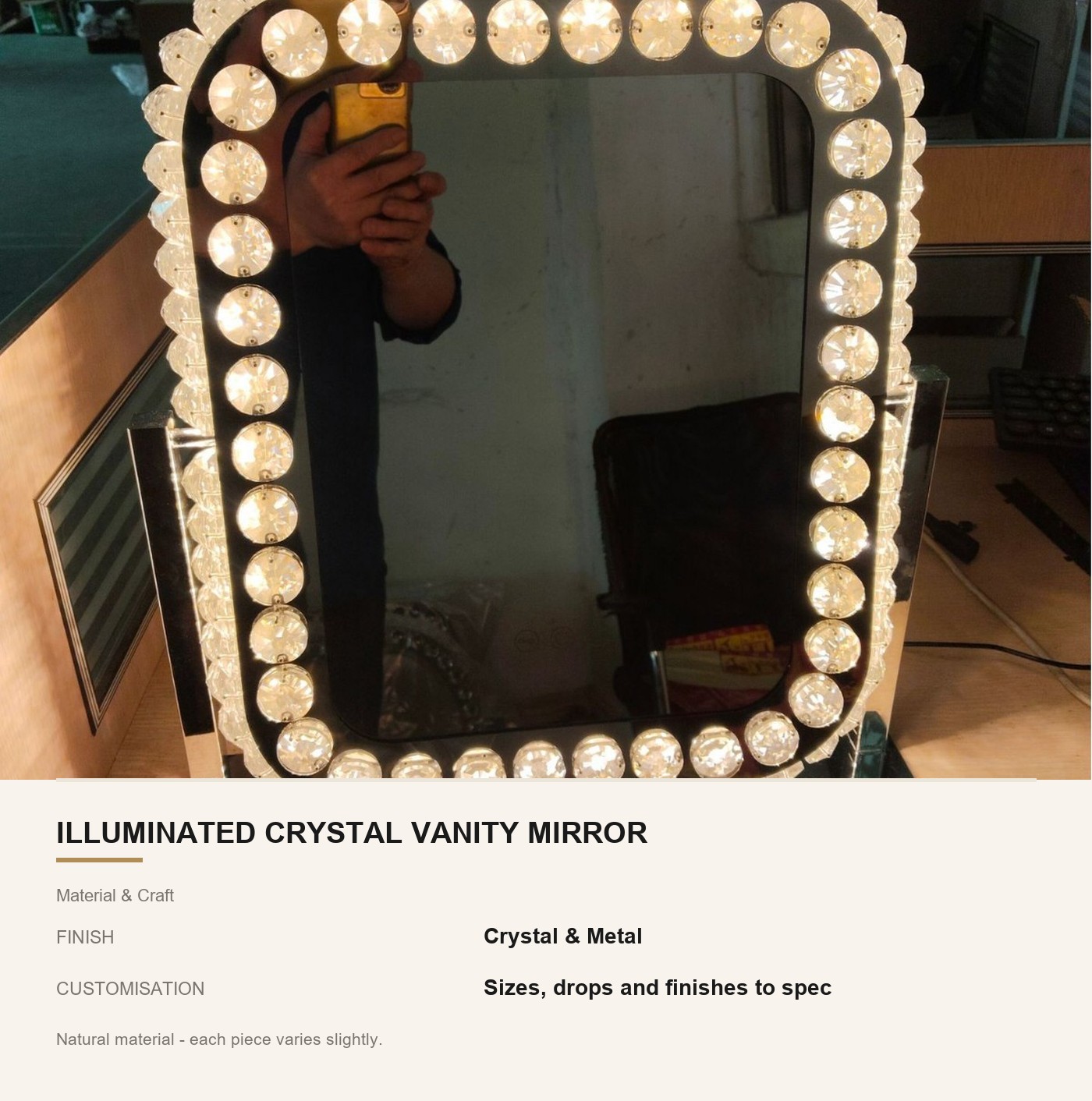 Illuminated Crystal Vanity Mirror - Image 9