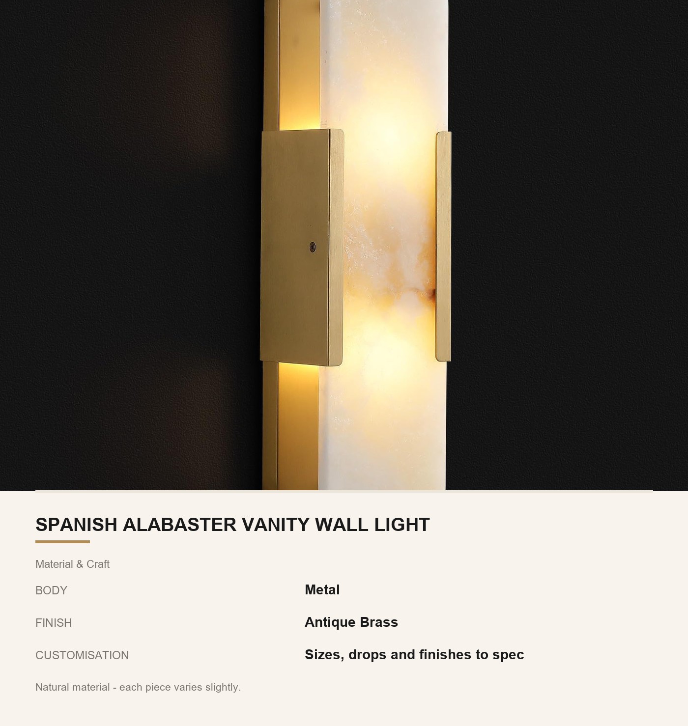 Spanish Alabaster Vanity Wall Light - Image 9