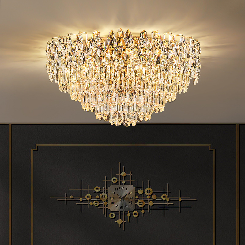 Round Crystal Ceiling Light for Hotel Lobbies - Image 3