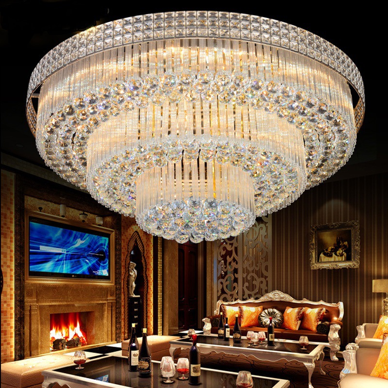 Round Crystal Ceiling Light with Layered Diffuser - Image 4