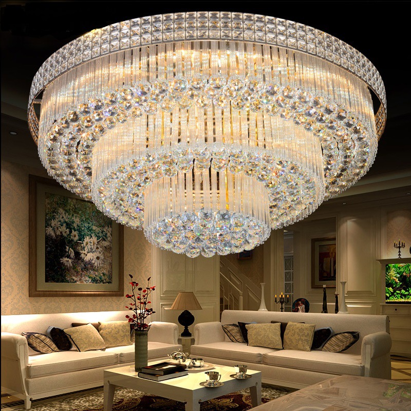 Round Crystal Ceiling Light with Layered Diffuser - Image 2