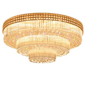 Round Crystal Ceiling Light with Layered Diffuser