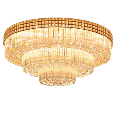 Round Crystal Ceiling Light with Layered Diffuser
