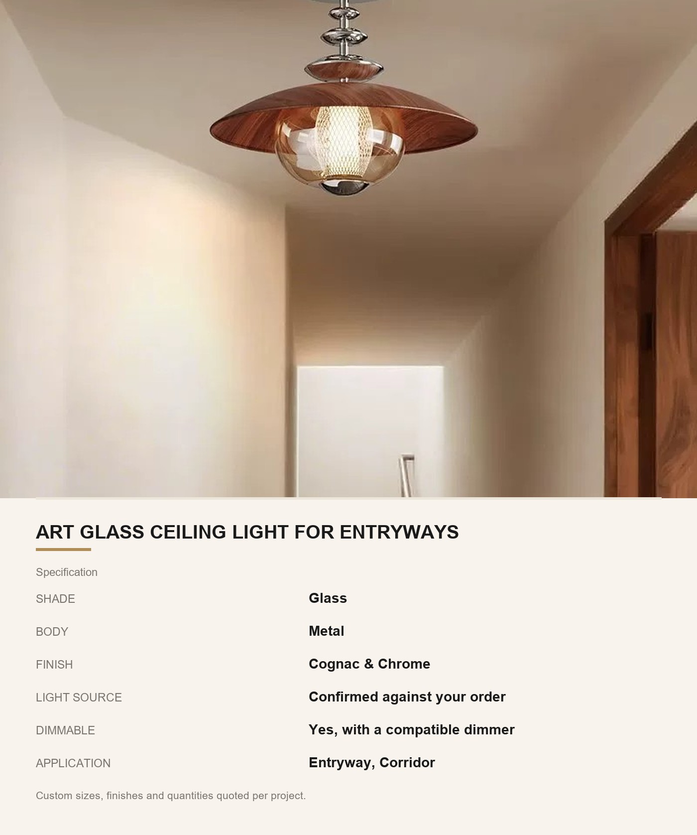 Art Glass Ceiling Light for Entryways - Image 4