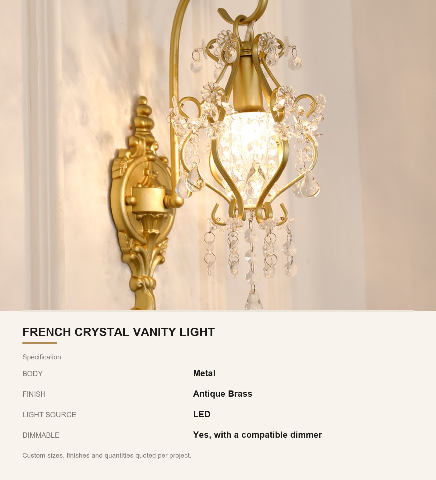 French Crystal Vanity Light - Image 5