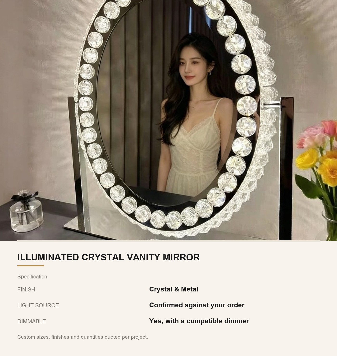 Illuminated Crystal Vanity Mirror - Image 8