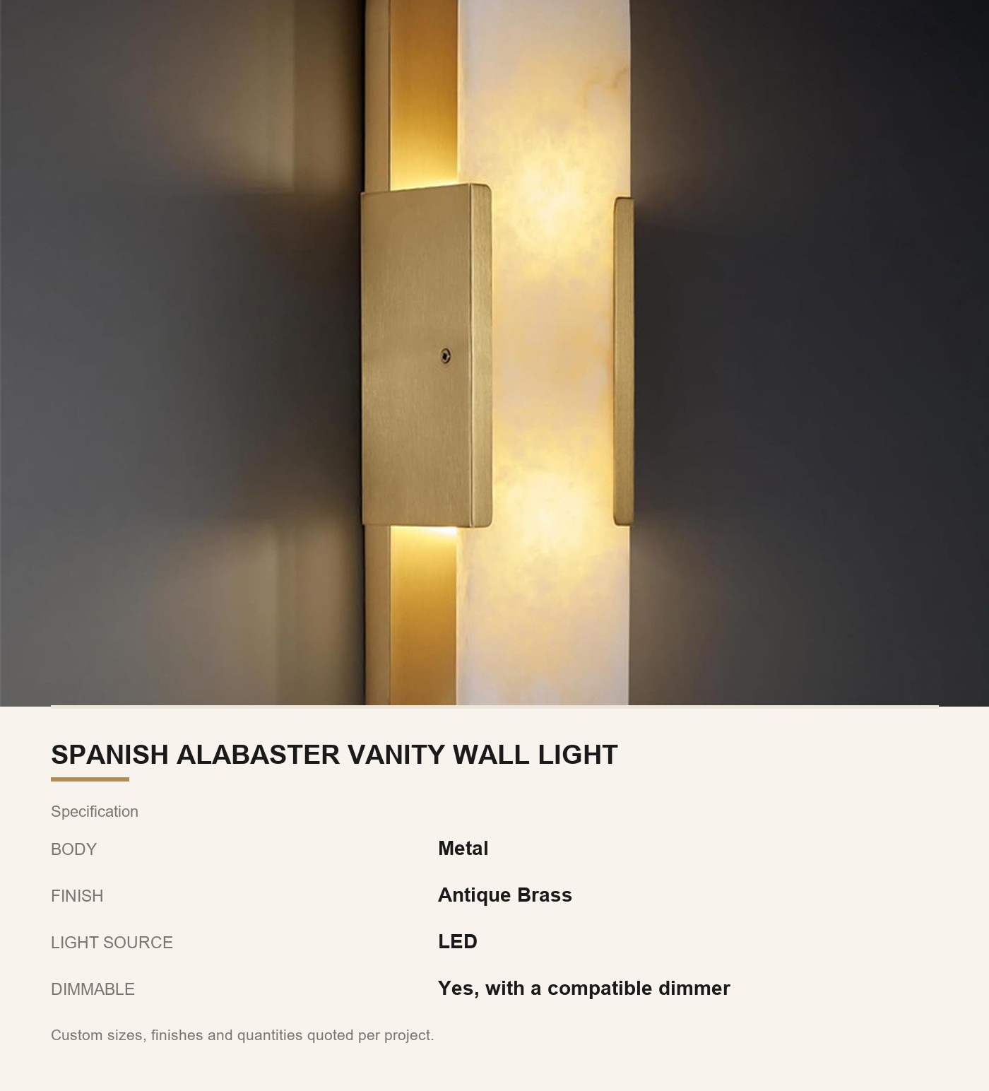 Spanish Alabaster Vanity Wall Light - Image 8